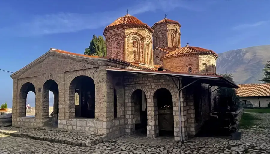 Macedonia kościół nad jeziorem