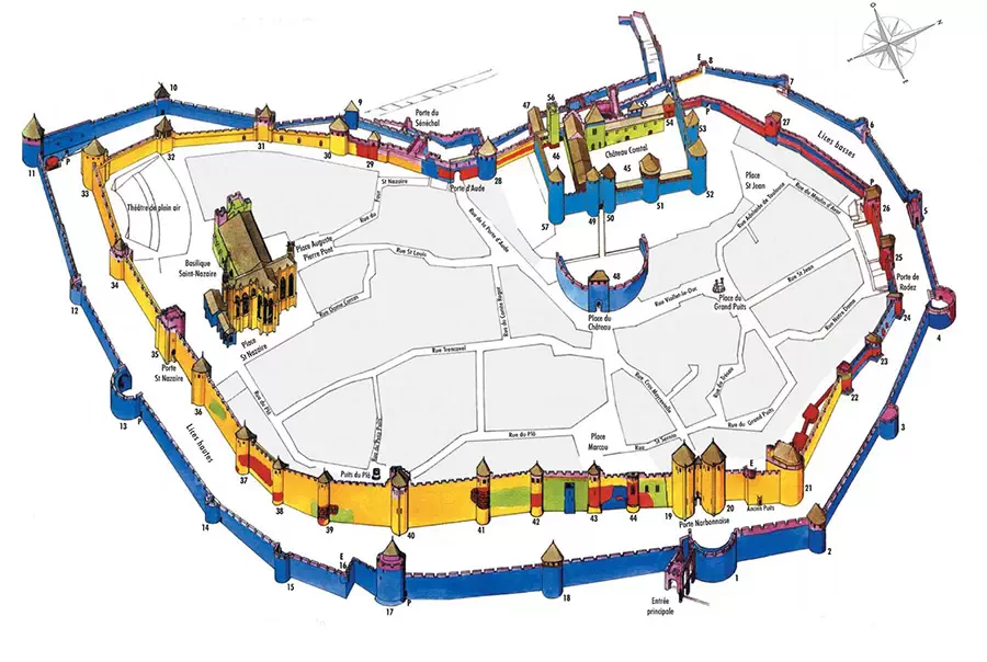 Mapa miasta Carcassonne