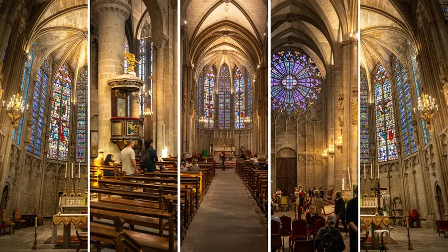 Wnętrze katedry w Carcassonne