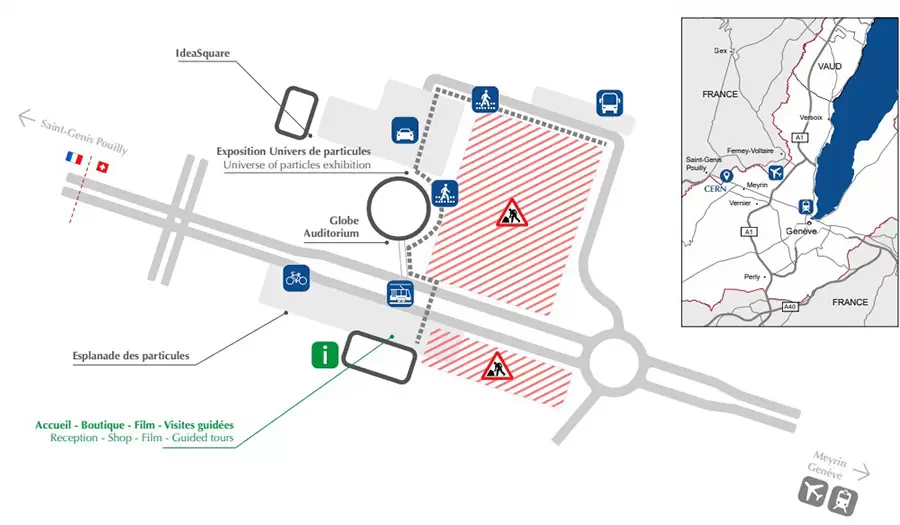 Mapa CERN w Genewie
