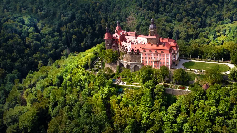 Zamek Książ widok z drona