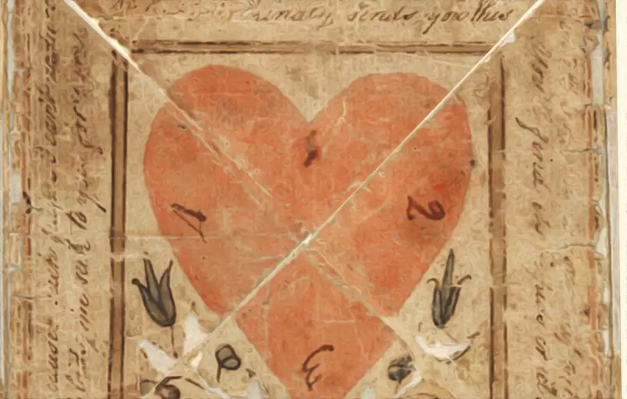 Pierwsza w Anglii kartka wysłana z okazji dnia zakochanych