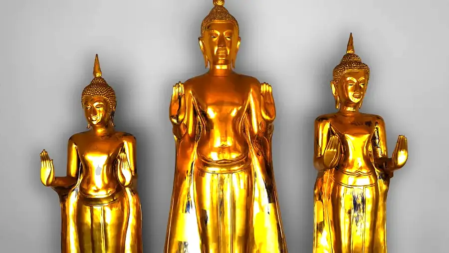 Posągi Buddy w świątyni 