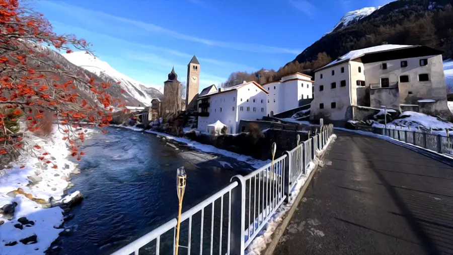 Wieś Susch w Szwajcarii