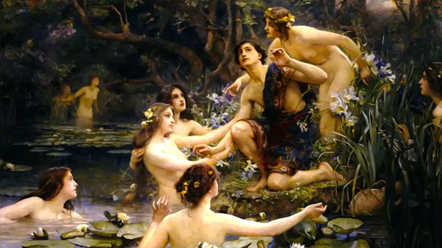 Rzymskie nimfy kuszące zalotnika