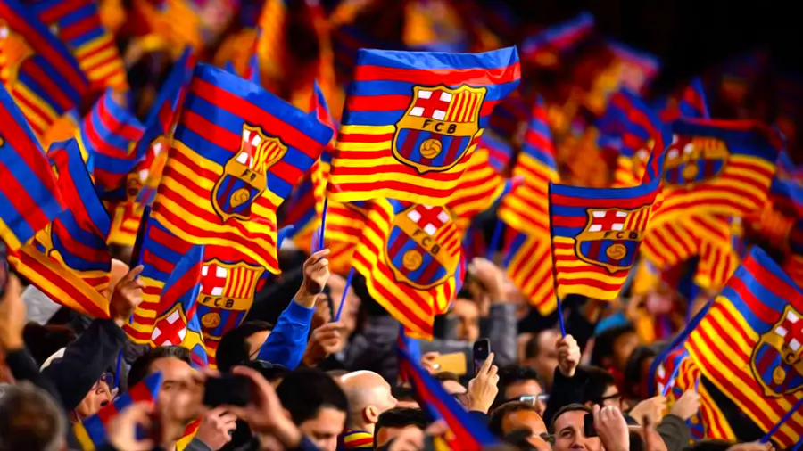 Kibice na stadionie FC Barcelona