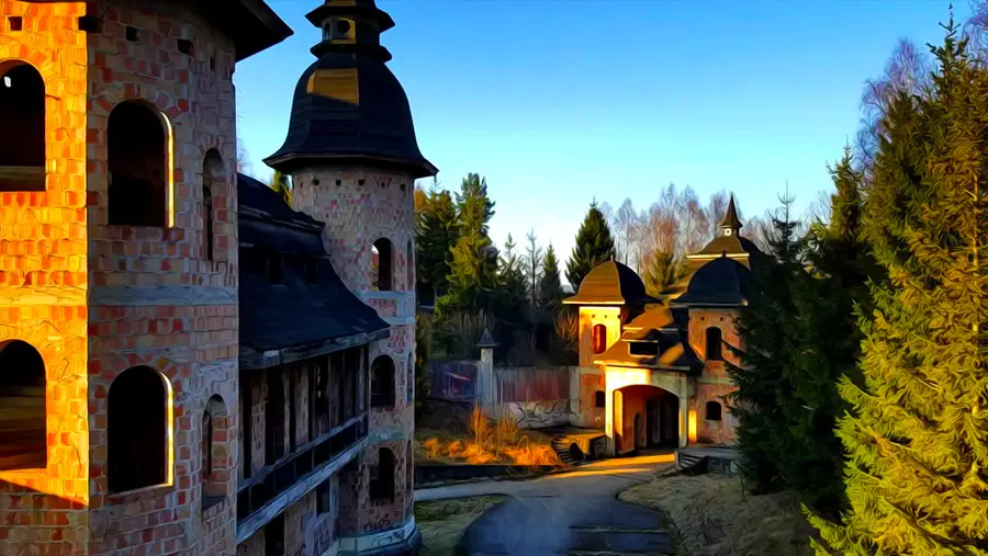 Brama wjazdowa do zamku w Łapalicach na Kaszubach