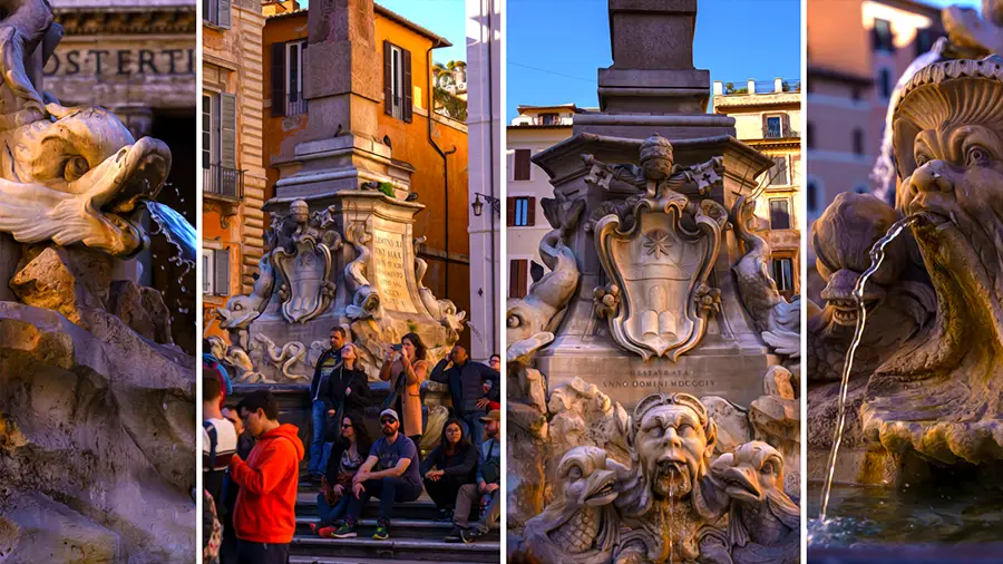 Fontanna na placu przed Panteonem 