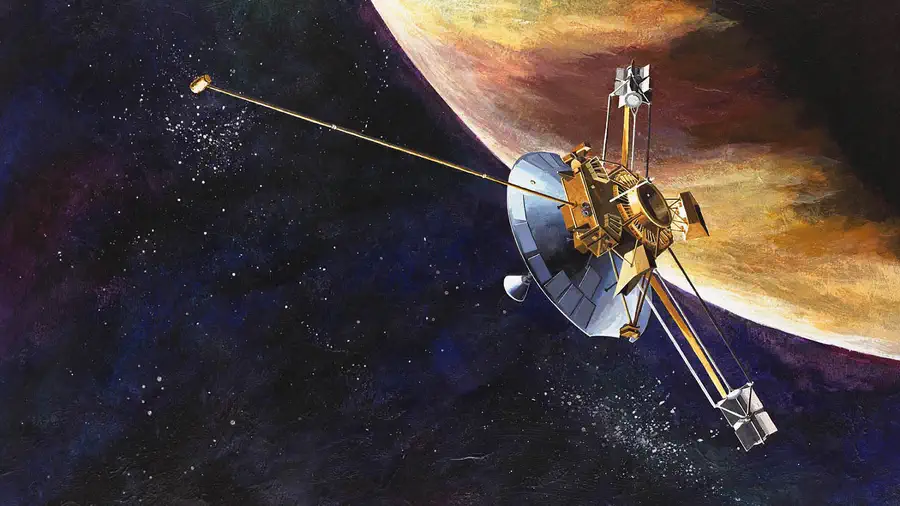 Ziemska sonda kosmiczna Pioneer 10.