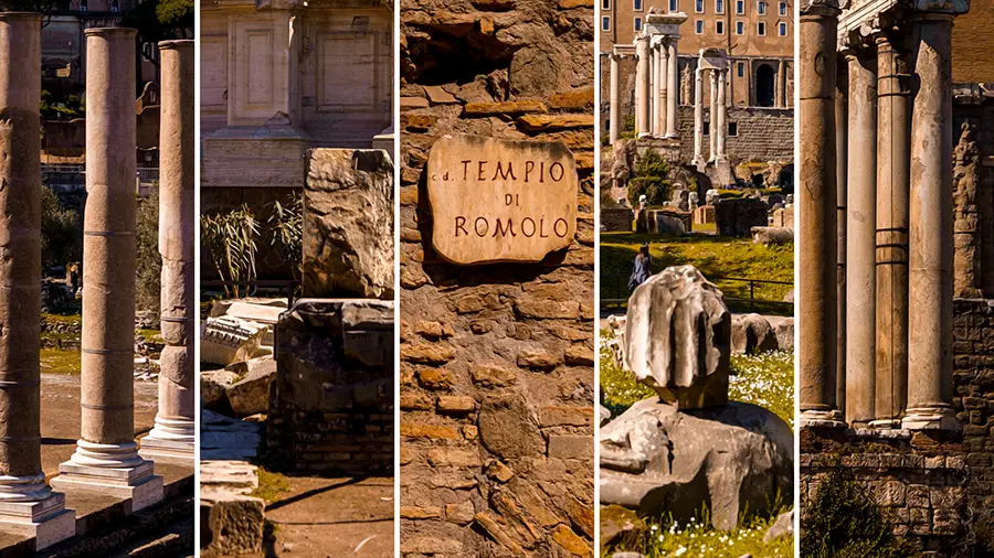 Pozostałości dawnych świątyń na Forum Romanum w Rzymie