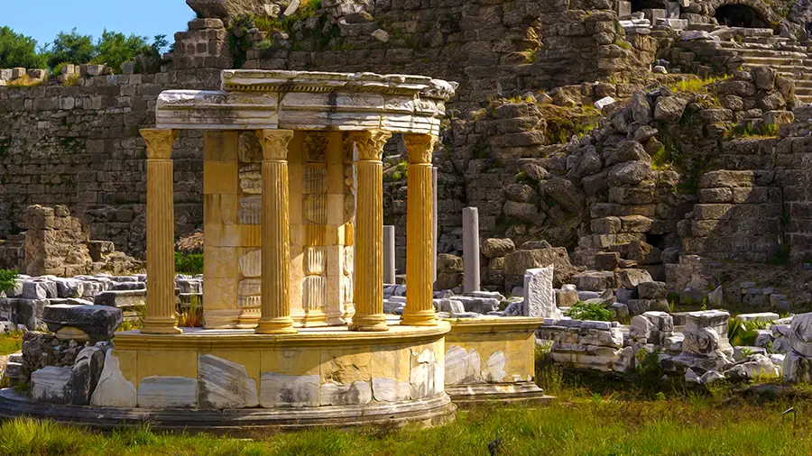 Główny plac w Side starożytna Agora 