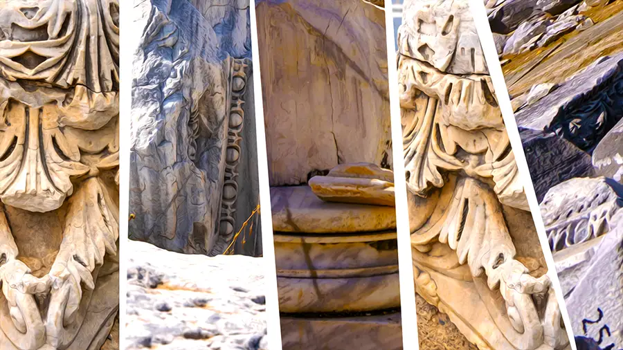 Zabytki z muzeum archeologicznego w Side Turcja