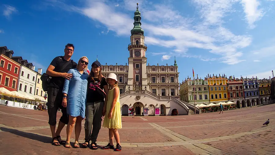Rynek i ratusz w Zamościu