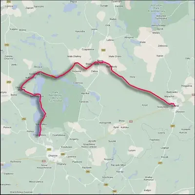 Kaszubska Marszruta czerwona trasa rowerowa przez Bory Tucholskie