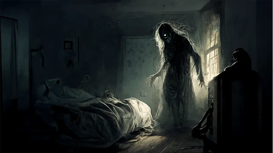 Demon nocą w pokoju