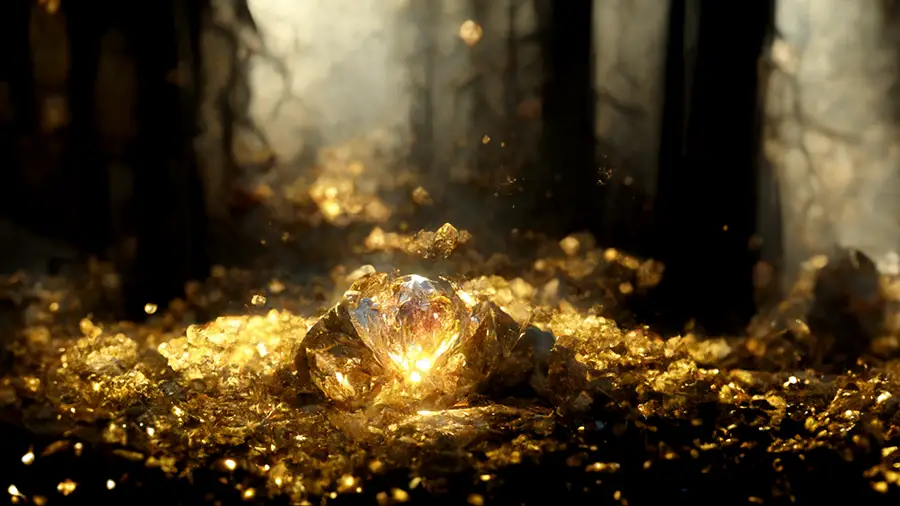 Wielki skarb pełen złota i drogocennych kamieni szlachetnych