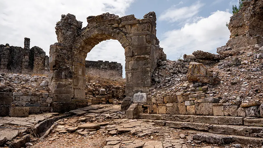 Brama miasta Aspendow w Turcji