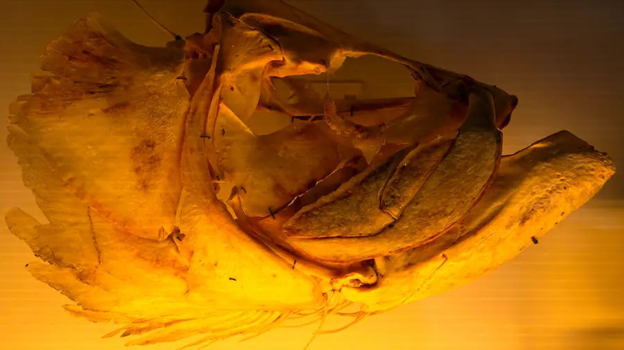 Szkielet ryby z muzeum zoologii w Cambridge