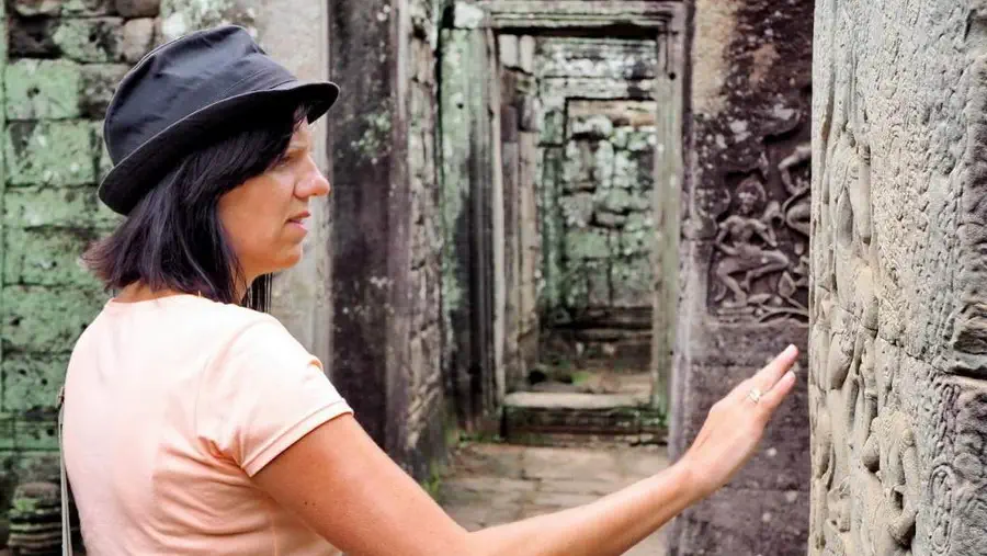 Ruiny starożytnej świątyni w Angkor Wat Kambodża