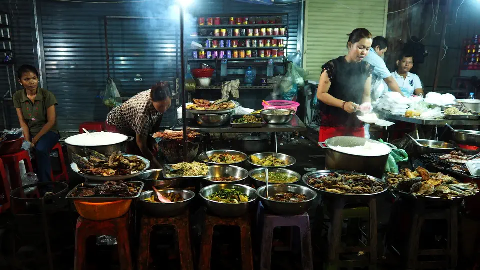 Kramy w Phnom Phen w Kambodży