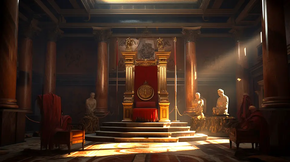 Sala tronowa w starożytnym państwie