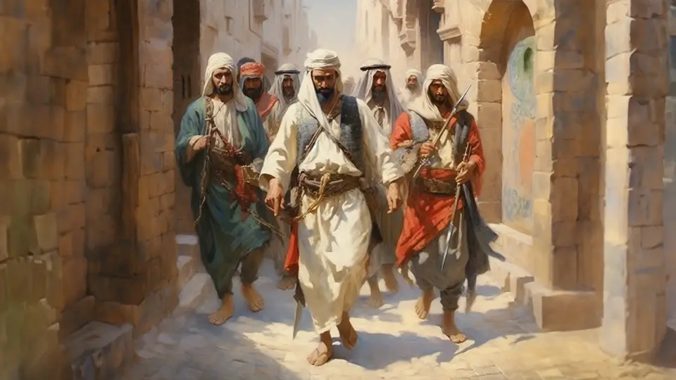 Arabowie na ulicy miasta 