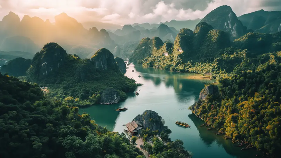 Rzeka i góry w Wietnamie AI