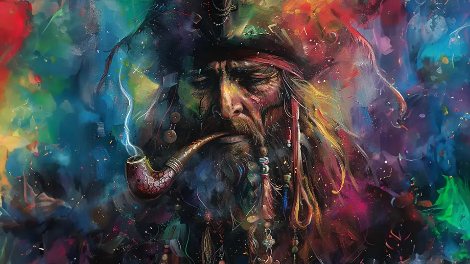 Stary pirat z fajką