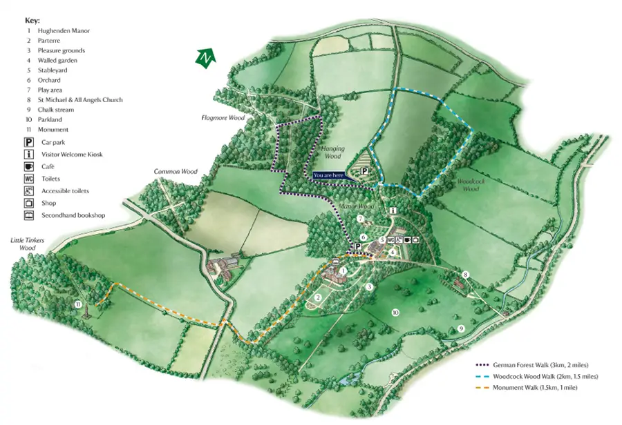 Hughenden Manor National Trust mapa