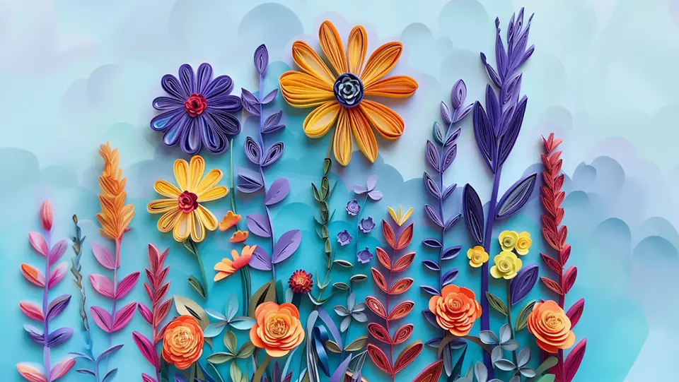 Kwiaty z papieru, kolorowe wycinanki na dzień matki AI