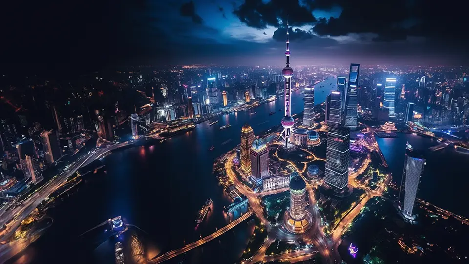 Szanghaj to nowoczesne i szybko rozwijające się miasto w Chinach AI