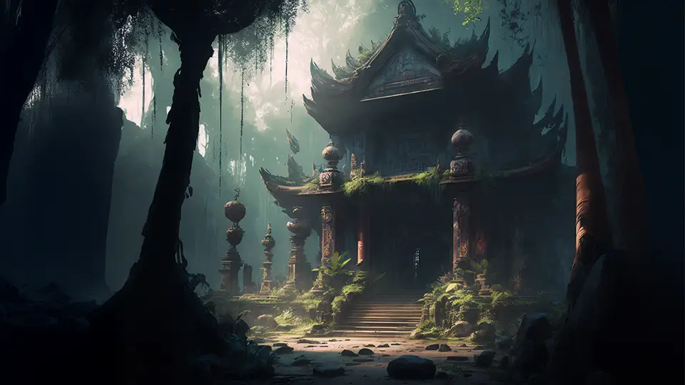 O powstaniu góry i jeziora Batur. Świątynia w dżungli AI