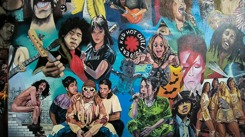 Bazylea i Mural Rockstar Graffiti.