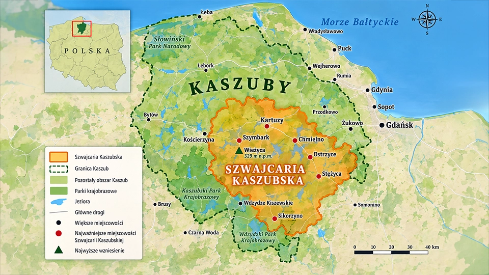 Szwajcaria Kaszubska Mapa.