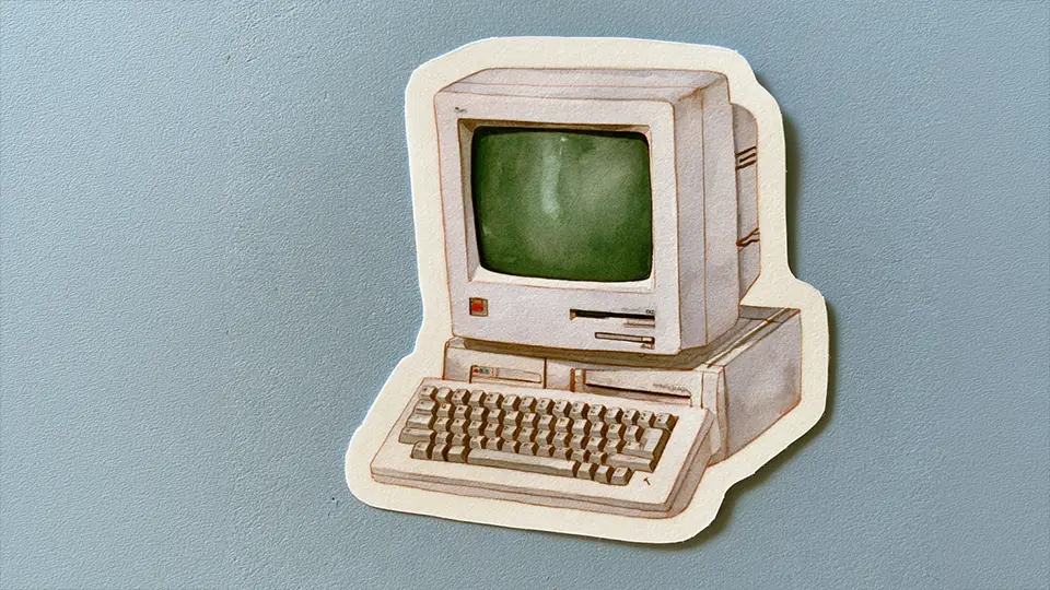 Stary komputer PC AI.